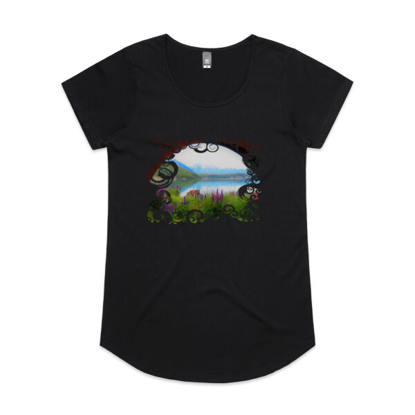 Lake Tekapo Shoreline on Women's T-shirt Lake Tekapo Shoreline on Women's T-shirt Thumbnail