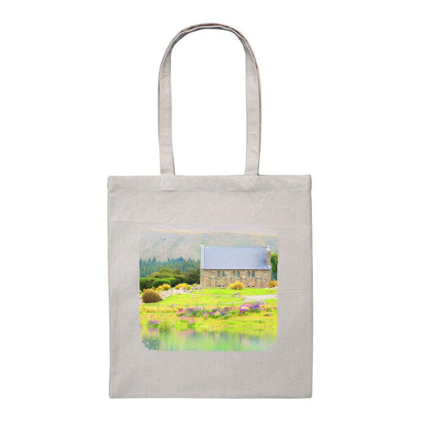 Tote Bag with photgraph of  Lake Tekapo Church Tote Bag with photgraph of  Lake Tekapo Church Thumbnail